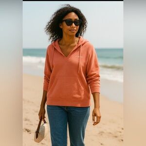 Columbia Coral Pink Fleece Hoodie XL | Cozy Athleisure Streetwear